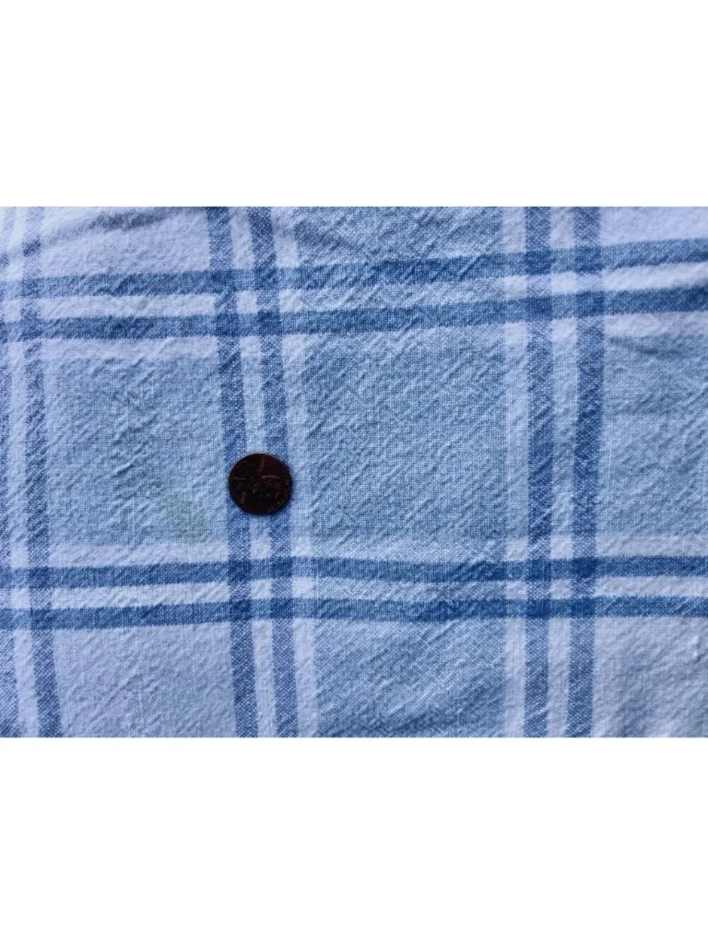 Tablecloth Blue White Plaid Cotton 79.5